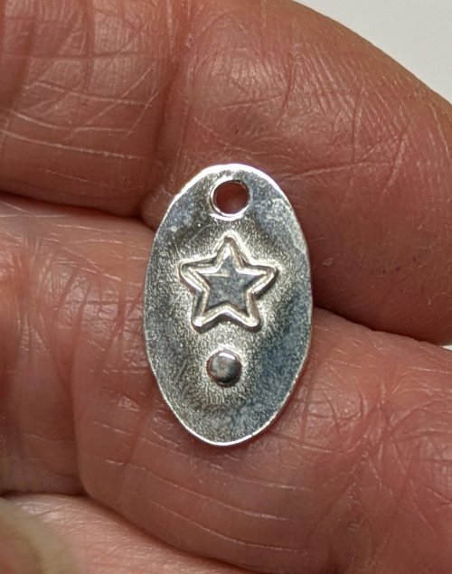 Judy Larson's Hearts and Flowers Charms - , Classic Wire Jewelry, Cutting, Cutting Tool, Cutters, Filing, Finishing, Butane Torch, Soldering, Solder, Design,   Stamped 22 gauge star;